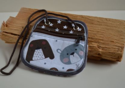 Bild von Brustbeutel Bärenbande braun/weiß