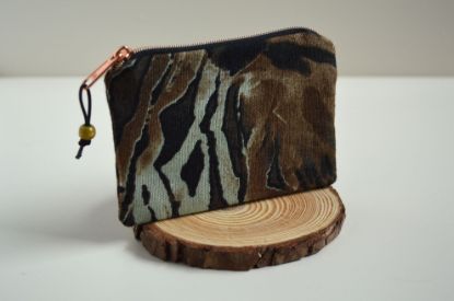 Bild von Minitäschchen Canvas Tiermuster dunkelbraun/bunt