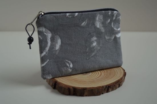 Bild von Minitäschchen Canvas Rosen grau/weiß