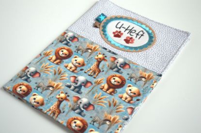 Bild von U-Heft Hülle Dschungel blau/beige