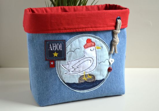 Bild von Utensilo maritim Möwe blau/rot