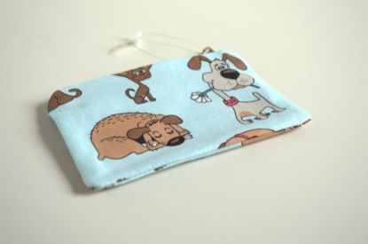 Bild von Minitäschchen Hunde hellblau