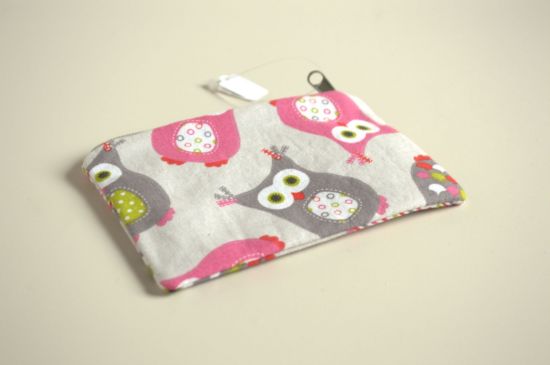 Bild von Minitäschchen Eule grau/pink