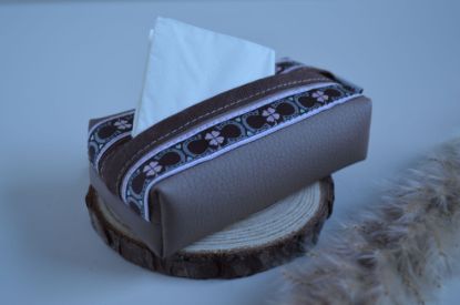 Bild von Taschentuchtascherl Kunstleder Hufeisen hellbraun