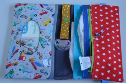 Bild von XL Windeltasche Fahrzeuge beige/bunt