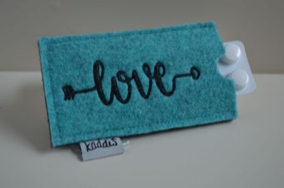 Bild von TablettenEtui Love türkis/schwarz