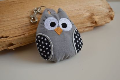 Bild von Anhänger Eule grau/schwarz