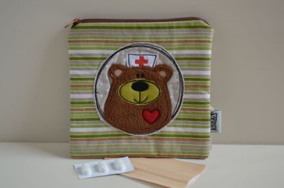 Bild von Medizintäschchen BärBel Streifen grün/beige