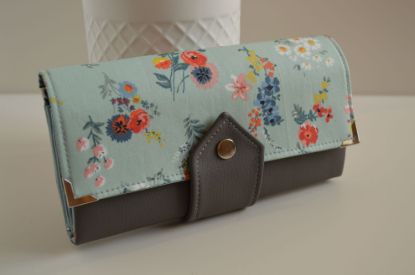 Bild von Geldbeutel groß Streublümchen mint/grau